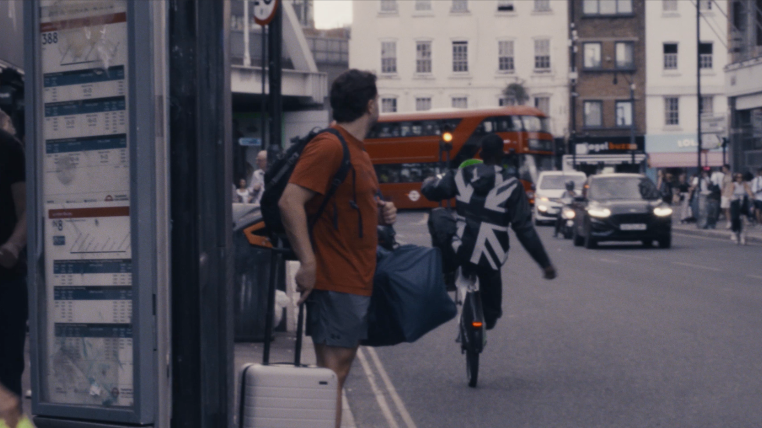 Past the bus stop